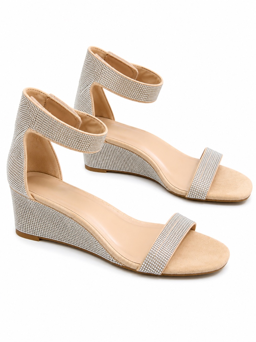 Mix No. 6 Ankle-Strap Wedge Sandals in Silver size 10M